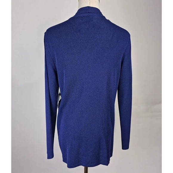 Jones New York Sweater Womens XS Navy‎ Open Front Pockets Cardigan Long Sleeve - Picture 4 of 9